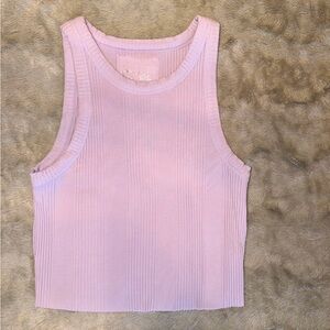 Aerie Pink Ribbed Tank Top Soft Stretch Basic